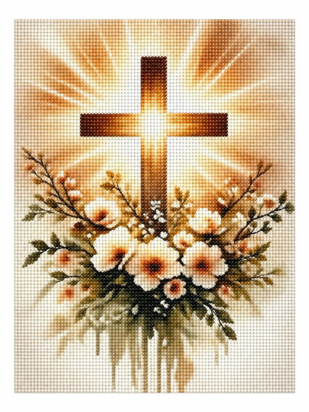 Cross and Flowers Diamond Painting Kit